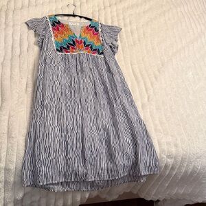 THML White and Blue Striped Dress